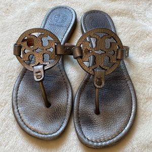Tory Burch Miller sandals pewter size 8